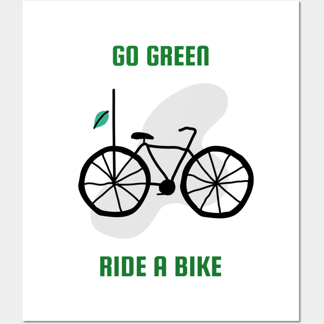 Go Green Ride a Bike Wall Art by Birding_by_Design